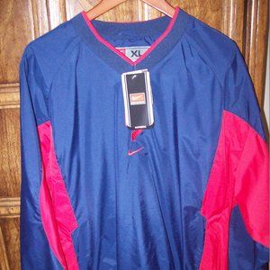 NIKE NWT Men's XL University of Arizona Navy Blue & Red Windbreaker Pullover